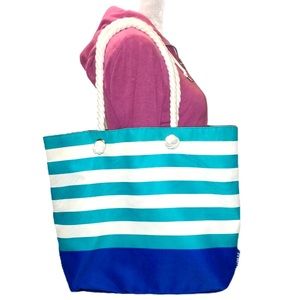 Clinique Nautical Striped Beach Bag Tote